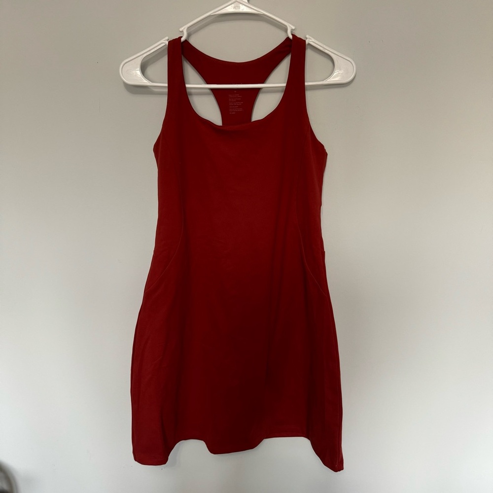 Girlfriend Collective Orange Sleeveless Exercise Dress